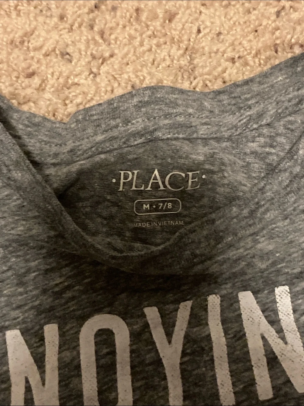 The Children's Place Gray Graphic Tee with White Text
